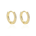 13mm Gold Huggie Earrings with Pavé Diamonds