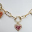 3 Heart Link Chain Gold Necklace