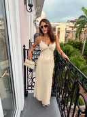 Mina Danielle's Signature Necklace. Baroque South Sea Pearl drop with Pave Diamond Ball