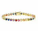 Multi Sapphire Heart Bracelet