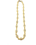 Gold White Topaz Pear Shape Bezel Stone Anklet