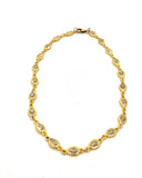 Gold White Topaz Pear Shape Bezel Stone Anklet