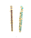 Gold and Purple Topaz Heart Tennis Bracelet