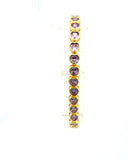 Gold and Purple Topaz Heart Tennis Bracelet
