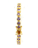 Gold and Purple Topaz Heart Tennis Bracelet