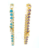Gold and Purple Topaz Heart Tennis Bracelet
