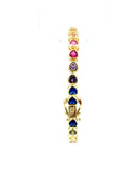 Multi Sapphire Heart Bracelet