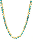 Turquoise and White Topaz Heart Necklace