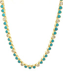 Turquoise and White Topaz Heart Necklace