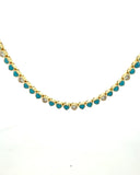 Turquoise and White Topaz Heart Necklace