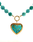 Pavé Diamond Turquoise Heart Necklace