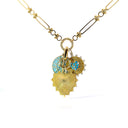 Gold Heart Charm Necklace on Stadium Chain