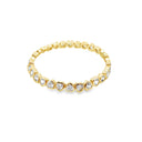 Gold White Topaz Heart Stretch Bracelet