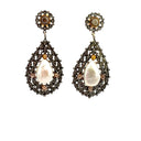 Baroque Pearl and Diamond Drop Earrings