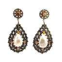 Baroque Pearl and Diamond Drop Earrings