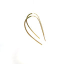 Gold Curved Half Pave Earrings