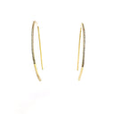 Gold Curved Half Pave Earrings