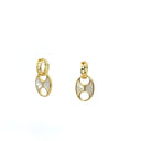 Gold Mother of Pearl Earrings (White,Black,Turquoise)