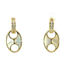 Gold Mother of Pearl Earrings (White,Black,Turquoise)