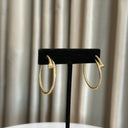 Large Gold Pave Nail Hoop Earrings