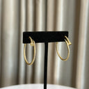 Large Gold Pave Nail Hoop Earrings