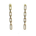 Gold Pave Diamond Link Earrings