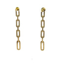 Gold Pave Diamond Link Earrings