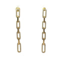 Gold Pave Diamond Link Earrings