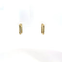 Gold Pave Rectangle Shape Earrings