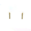 Gold Pave Rectangle Shape Earrings