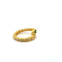 Gold Snake Ring with Emerald Eyes