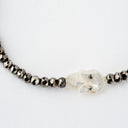 3mm Faceted Pyrite with Mother of Pearl Skull
