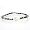 3mm Faceted Pyrite with Mother of Pearl Skull