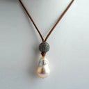 Baroque Pearl and Diamond Ball Drop Necklace