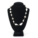 Baroque Pearl Chain Link Necklace with 3 Rose Cut Diamonds