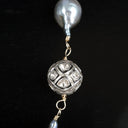 Baroque Pearl Chain Link Necklace with 3 Rose Cut Diamonds