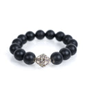 Black Onyx Stretch with Rose Cut Diamond Bead