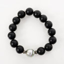 Black Onyx Stretch with Tahitian Pearl & Diamond Roundels