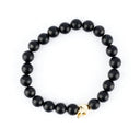 Black onyx with Shiny Gold Skull