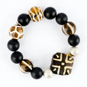 Black Onyx with Square Tribal Bead and Silver Stardust