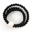 Black Onyx Wrap with Fresh Water Pearl