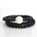 Black Onyx Wrap with Fresh Water Pearl