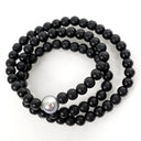 Black Onyx Wrap with Small Gray Pearl