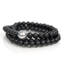 Black Onyx Wrap with Small Gray Pearl