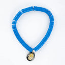 Blue African Vinyl Discs with Hamsa Charm