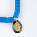 Blue African Vinyl Discs with Hamsa Charm