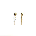 Mother of Pearl Heart Studs with Hanging Gold Chains with Diamonds