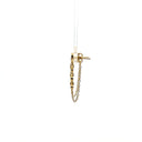 Mother of Pearl Heart Studs with Hanging Gold Chains with Diamonds