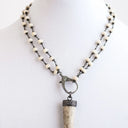 Bone Chain Link with Diamond Horn Tusk
