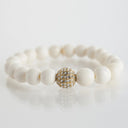 Bone with Gold Pave Crystal